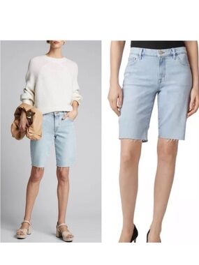 J Brand Light Blue Gigi Wash Relaxed Bermuda Denim Shorts Size 27 NWT